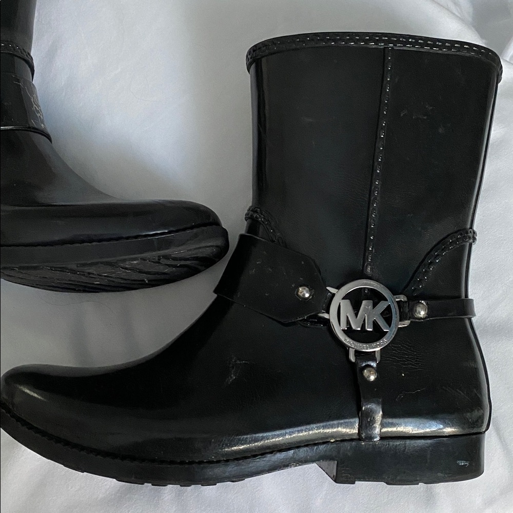 Michael Kors Black Boots with Silver Logo